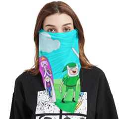 Adventure Time The Legend Of Zelda Parody Face Covering Bandana (triangle) by Sarkoni