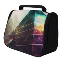 Tropical Forest Jungle Ar Colorful Midjourney Spectrum Trippy Psychedelic Nature Trees Pyramid Full Print Travel Pouch (small) by Sarkoni