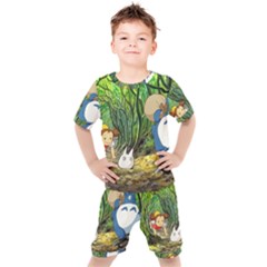 Anime My Neighbor Totoro Jungle Kids  T-shirt And Shorts Set by Sarkoni