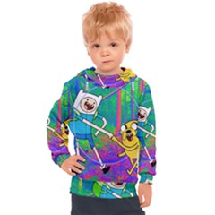 Jake And Finn Adventure Time Landscape Forest Saturation Kids  Hooded Pullover by Sarkoni