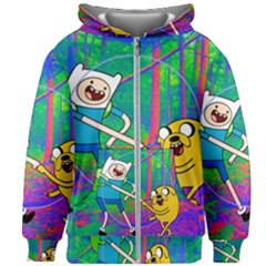 Jake And Finn Adventure Time Landscape Forest Saturation Kids  Zipper Hoodie Without Drawstring by Sarkoni