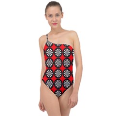 Dart Board Classic One Shoulder Swimsuit