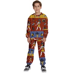 Ancient Egyptian Religion Seamless Pattern Kids  Sweatshirt Set by Hannah976