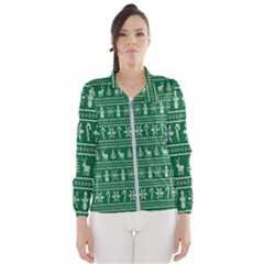 Wallpaper Ugly Sweater Backgrounds Christmas Women s Windbreaker by artworkshop