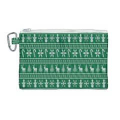 Wallpaper Ugly Sweater Backgrounds Christmas Canvas Cosmetic Bag (large)