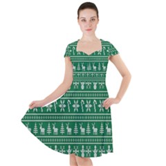 Wallpaper Ugly Sweater Backgrounds Christmas Cap Sleeve Midi Dress