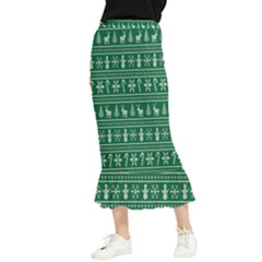 Wallpaper Ugly Sweater Backgrounds Christmas Maxi Fishtail Chiffon Skirt by artworkshop