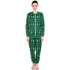 Wallpaper Ugly Sweater Backgrounds Christmas Onepiece Jumpsuit (ladies)