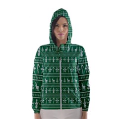 Wallpaper Ugly Sweater Backgrounds Christmas Women s Hooded Windbreaker