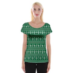 Wallpaper Ugly Sweater Backgrounds Christmas Cap Sleeve Top