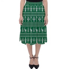 Wallpaper Ugly Sweater Backgrounds Christmas Classic Midi Skirt by artworkshop