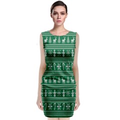 Wallpaper Ugly Sweater Backgrounds Christmas Sleeveless Velvet Midi Dress by artworkshop