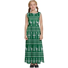 Wallpaper Ugly Sweater Backgrounds Christmas Kids  Satin Sleeveless Maxi Dress by artworkshop