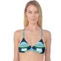 Illustration Ufo Alien  Unidentified Flying Object Reversible Tri Bikini Top View1