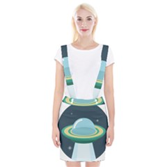 Illustration Ufo Alien  Unidentified Flying Object Braces Suspender Skirt by Sarkoni