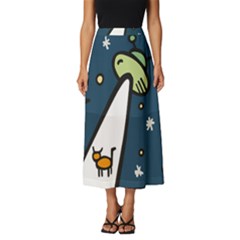 Ufo Alien Unidentified Flying Object Classic Midi Chiffon Skirt by Sarkoni