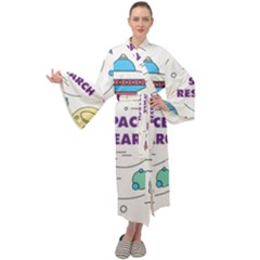 Unidentified Flying Object Ufo Space Outer Maxi Velvet Kimono by Sarkoni