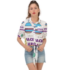 Unidentified Flying Object Ufo Space Outer Tie Front Shirt  by Sarkoni