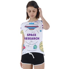 Unidentified Flying Object Ufo Space Outer Short Sleeve Open Back T-shirt by Sarkoni