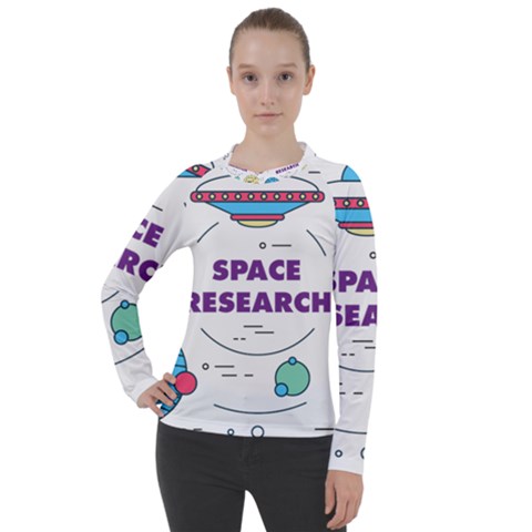 Unidentified Flying Object Ufo Space Outer Women s Pique Long Sleeve T-shirt by Sarkoni