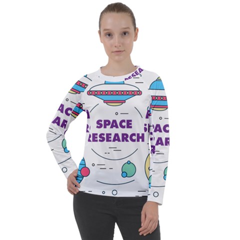 Unidentified Flying Object Ufo Space Outer Women s Long Sleeve Raglan T-shirt by Sarkoni