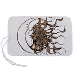 Psychedelic Art Drawing Sun And Moon Head Fictional Character Pen Storage Case (l) by Sarkoni