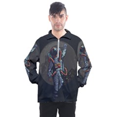 Illustration Drunk Astronaut Men s Half Zip Pullover by Bedest