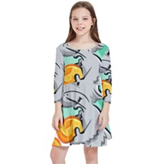 Mouse Cheese Tail Rat Mice Hole Kids  Quarter Sleeve Skater Dress by Sarkoni