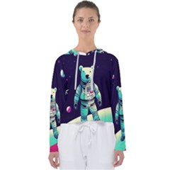 Bear Astronaut Futuristic Women s Slouchy Sweat by Bedest