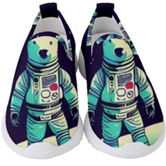 Bear Astronaut Futuristic Kids  Slip On Sneakers