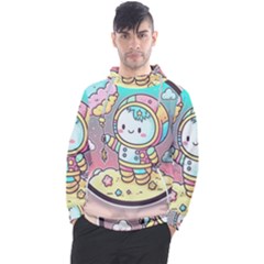 Boy Astronaut Cotton Candy Men s Pullover Hoodie by Bedest