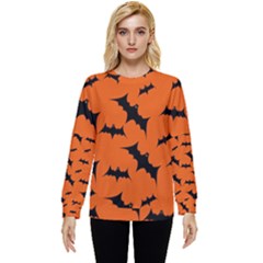 Halloween Card With Bats Flying Pattern Hidden Pocket Sweatshirt by Hannah976