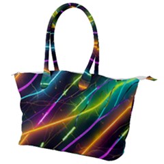 Vibrant Neon Dreams Canvas Shoulder Bag by essentialimage