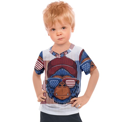 Gorilla Ape Zoo Mammal Usa Kids  Sports T-shirt by Sarkoni