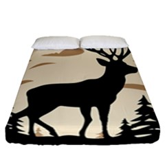 Deer Wildlife Fitted Sheet (queen Size)