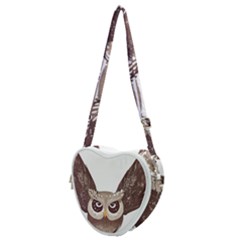 Owl Bird Feathers Heart Shoulder Bag by Sarkoni