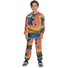 Finn And Jake Adventure Time Bmo Cartoon Kids  Sweatshirt Set