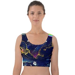 Trippy Kit Rick And Morty Galaxy Pink Floyd Velvet Crop Top by Bedest