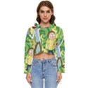 Rick And Morty Adventure Time Cartoon Women s Lightweight Cropped Hoodie View1