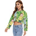 Rick And Morty Adventure Time Cartoon Women s Lightweight Cropped Hoodie View2