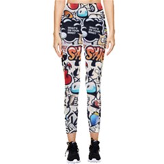 Art Book Gang Crazy Graffiti Supreme Work Pocket Leggings  by Bedest