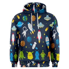 Big Set Cute Astronauts Space Planets Stars Aliens Rockets Ufo Constellations Satellite Moon Rover V Men s Overhead Hoodie by Hannah976