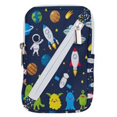 Big Set Cute Astronauts Space Planets Stars Aliens Rockets Ufo Constellations Satellite Moon Rover V Belt Pouch Bag (small) by Hannah976