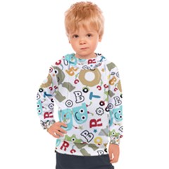 Seamless Pattern Vector With Funny Robots Cartoon Kids  Hooded Pullover by Hannah976