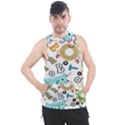 Seamless Pattern Vector With Funny Robots Cartoon Men s Sleeveless Hoodie View1