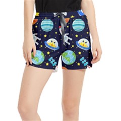 Space Seamless Pattern Illustration Women s Runner Shorts by Hannah976