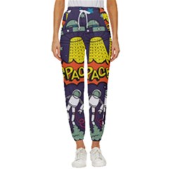 Vector Flat Space Design Background Women s Cropped Drawstring Pants