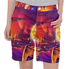 Far Future Human Colonization Women s Pocket Shorts by Hannah976