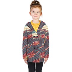 Dessert Storm Wave  pattern  Kids  Double Breasted Button Coat by coffeus