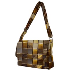 Golden Mosaic Tiles  Full Print Messenger Bag (l) by essentialimage